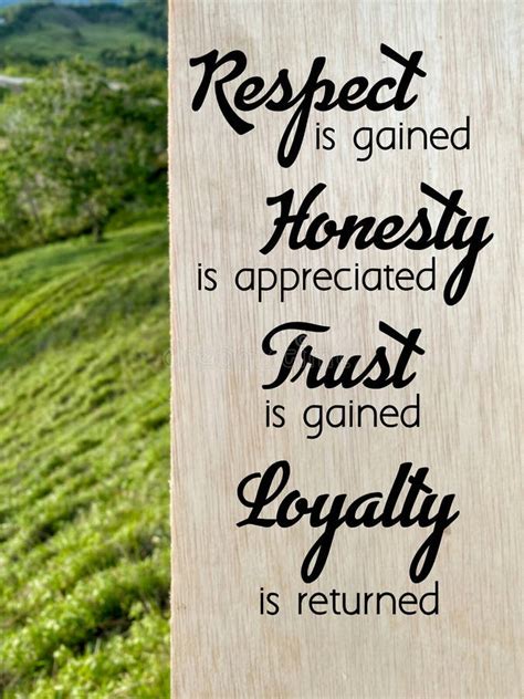 Inspirational Quote Respect Is Earned Honesty Is Appreciated Trust Is