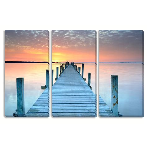 The Pier Triptych Art Is Printed Over Three Separate Gallery Wrapped
