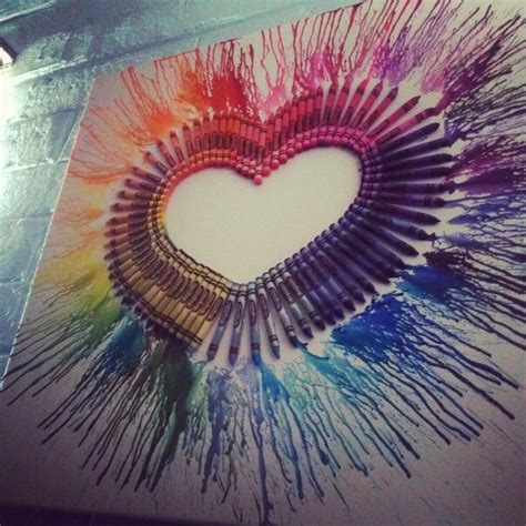 Melted Crayon Heart Picture Only Teaching For Kids To Make