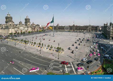 Mexico City Mexico January 30 2019 Zocalo Main Town Square Aerial