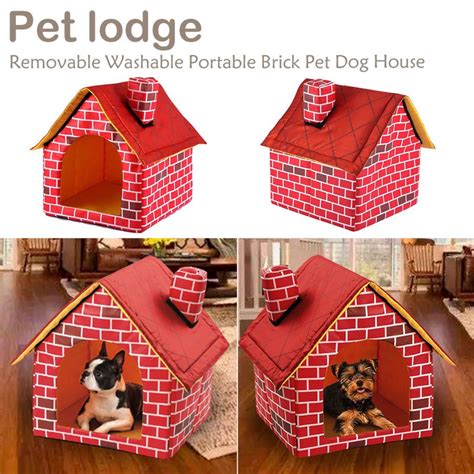 Red Brick Dog House For Small Medium Dogs Indoors Dog House Pet Dogs