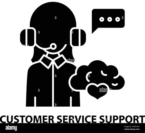 Customer Service Support Icon Black Vector Sign With Editable Strokes