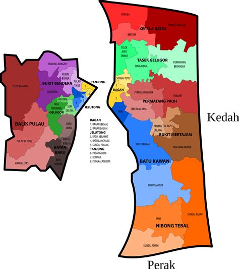 Map of southwest penang island district, penang.svg 371 × 686; Clipart - Penang State Legislative Assembly Constituencies