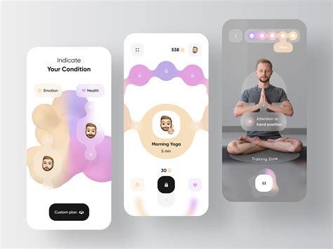 yoga and workout application by jack r for rondesignlab ⭐️ on dribbble