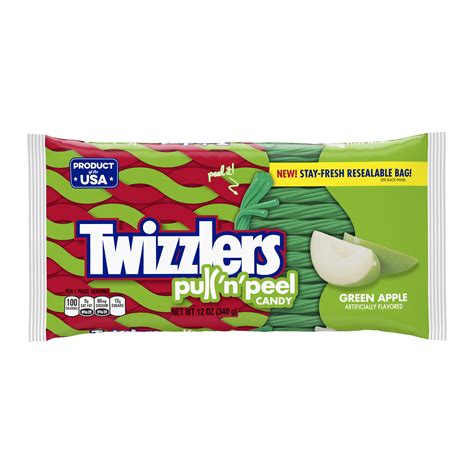 Twizzlers Pull N Peel Green Apple Flavored Chewy Candy 12 Oz