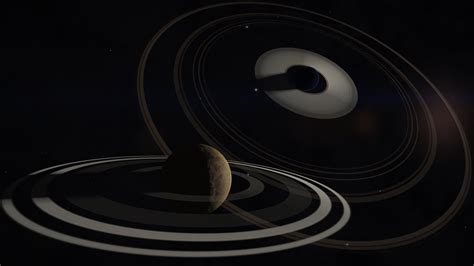 Ringed Moon In A Polar Orbit Around A Gas Giant With A Sheppard Moon