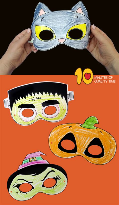 Printable Halloween Masks 10 Minutes Of Quality Time