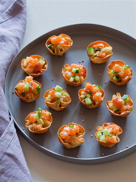 Salmon Tartare In Baked Wonton Cups Hgtv