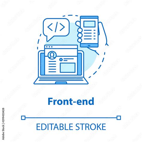Front End Concept Icon Software Development Kit Idea Thin Line