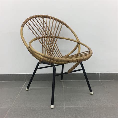 Vintage rattan chair 1950's by Rohe Noordwolde | #79266