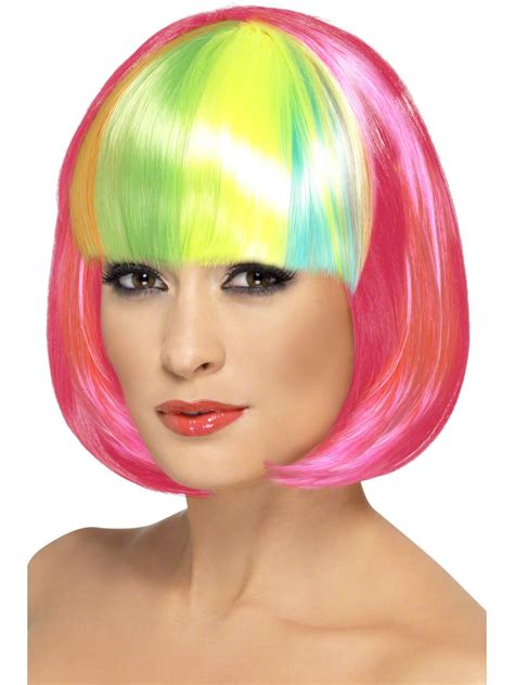 Neon Pink Partyrama Wig 42387 Fancy Dress Ball