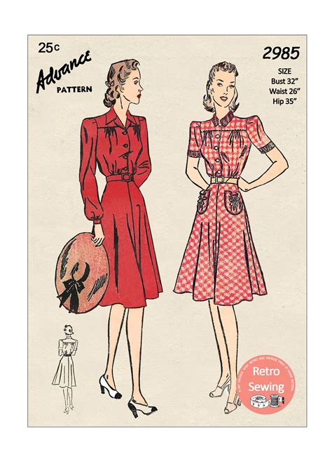 Hibe Uzatmak Un 1940s Dress Patterns Tüccar çirkin Botanikçi