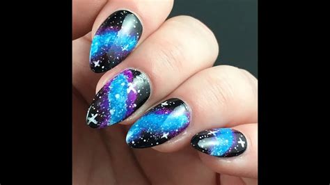 Easy Nail Tutorial Galaxy Nails Youtube