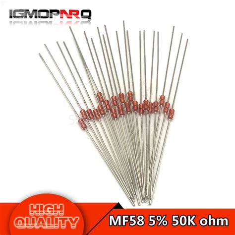 20pcs Mf58 B Value 3950 50k Ohm 5 Mf58 50k 50kohm Thermistor Resistor
