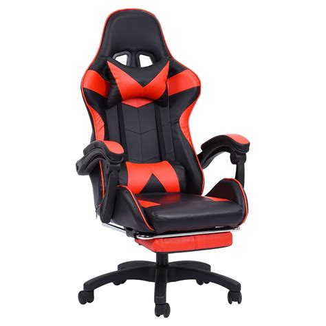 Gaming Chair With Footrest Adjustable Backrest Reclining Leather Office