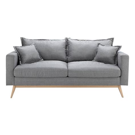 Avec sa teinte gris clair, effet chiné, il stimule l'aspect apaisant et cocooning de votre espace dédié essentiellement au partage, à la détente et à la convivialité. Canapé 3 places en tissu gris clair Duke | Maisons du Monde