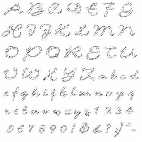 Cursive Letter Stencils Printable Web Charming Fancy Display Type Free