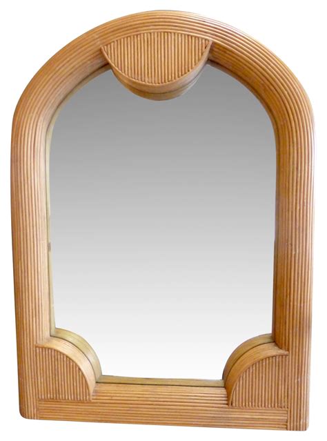 Mid-Century Rattan Mirror | Chairish | Mirror, Rattan mirror, Mirror wall