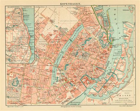 Map Of Copenhagen Old Historical And Vintage Map Of Copenhagen