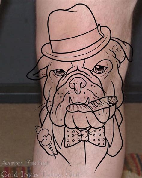 Linework Churchill Bull Dog Dog Tattoo Bulldog Drawing Bulldog
