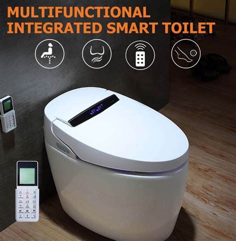 Modern Smart One Piece 127 Gpf Floor Mounted Elongated Toilet And