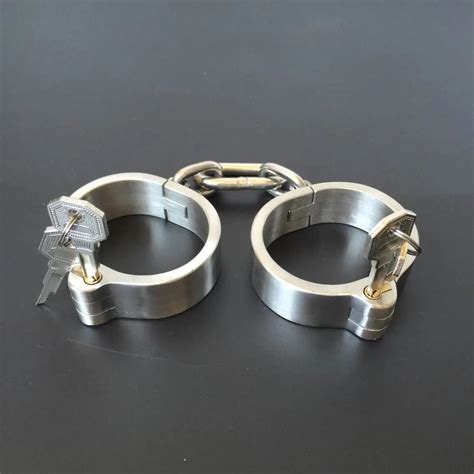 Stainless Steel Handcuffs For Sex Oval Type Bondage Lock Bdsm Fetish