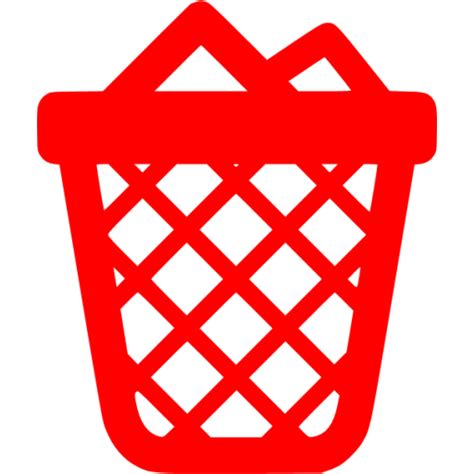 Red Full Trash Icon Free Red Trash Icons