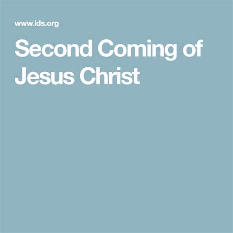 Second Coming Of Jesus Christ Jesus Second Coming Sunday School Jesus