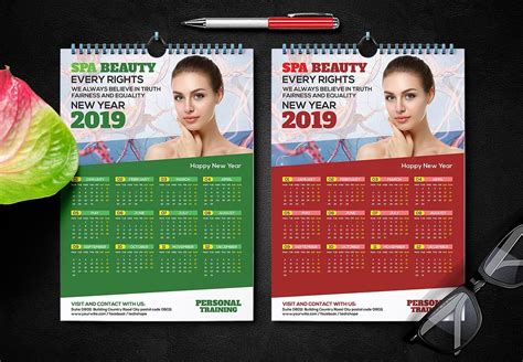 Wall Calendar 2019 Professionaldesignphotoshopeditable Calendar