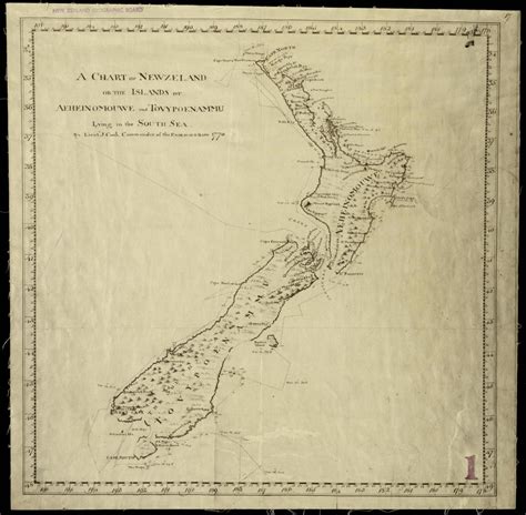 Captain Cooks First Map Of New Zealand 1770 Maps On The Web
