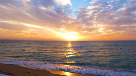 Beautiful Scenic Sunrise On The Sea Colorful And Vibrant Stock Video