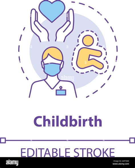 Childbirth Concept Icon Obstetrician Idea Thin Line Illustration
