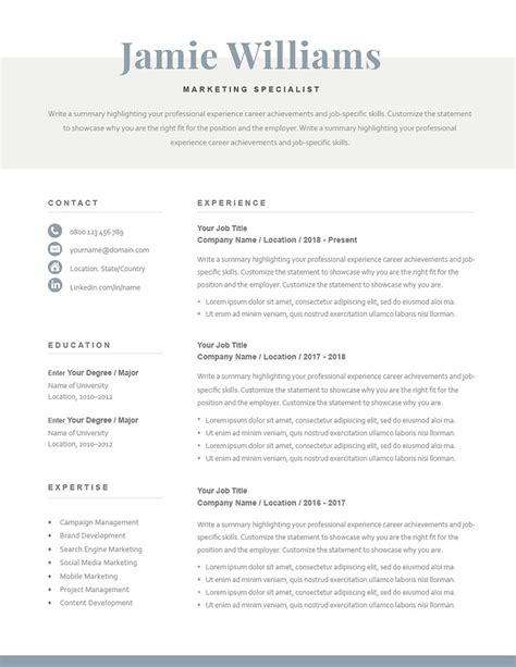 Professional Classic Resume Templates To Download Resumeway