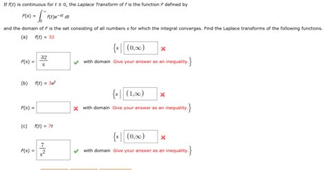 solved 0 the laplace transform of f is the function f