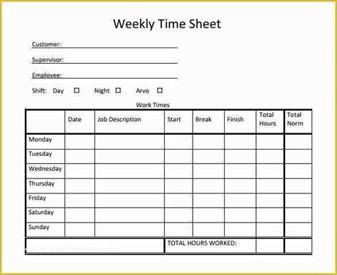 Free Excel Biweekly Timesheet Template Of 22 Weekly Timesheet Templates