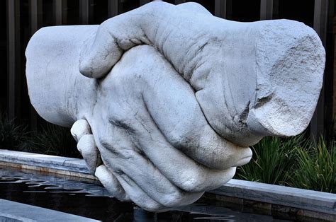 Shaking Hands Sculpture On Capitol Mall In Sacramento California
