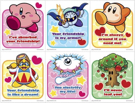 Kirby Valentines Day Cards From Nintendo Kirby Valentine Day
