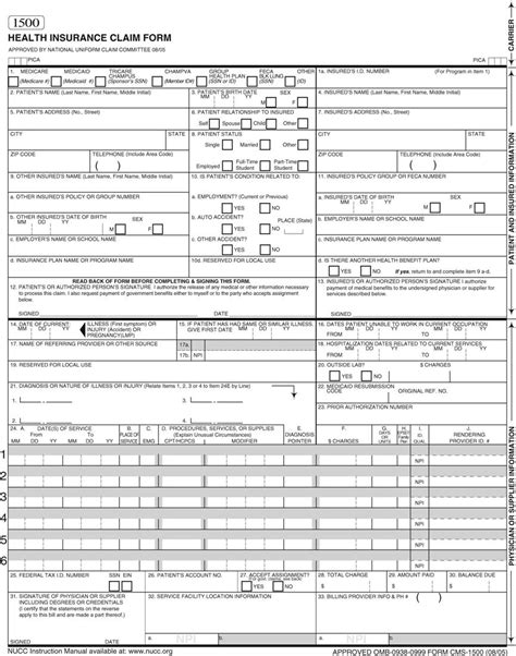 45 Pdf Health Form 1500 Printable Hd Docx Download Zip