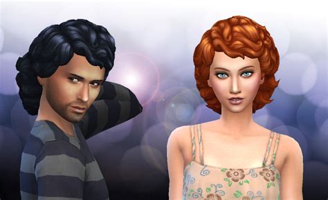 My Sims 4 Blog Medium Curly Hair For Males And Females By Kiara24