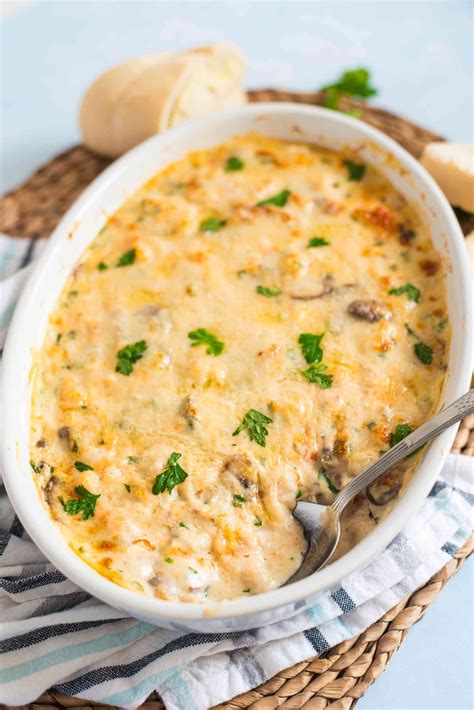 How to make seafood casserole. Creamy Seafood Casserole With Wine, Mushrooms, Shrimp, and ...