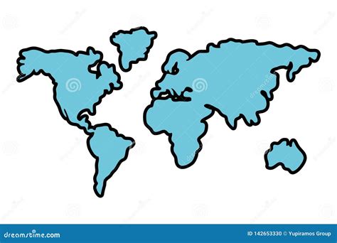 World Map Cartoon Stock Vector Illustration Of Graphic 142653330