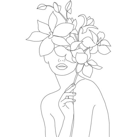 Mix and match your favorite art prints on a gallery wall showcasing everything that makes your style unique. Minimal Line Art Woman With Orchids Comforters by Nadja ...