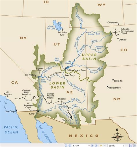 colorado river on world map map