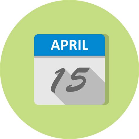 April 15th Date On A Single Day Calendar 497223 Vector Art At Vecteezy