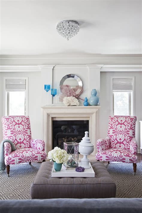Contrasting with each other gentianaceae blue and shades of pink are associated with romance and lightness at the same time. Just purchased a gray sofa for a cottage and love the ...