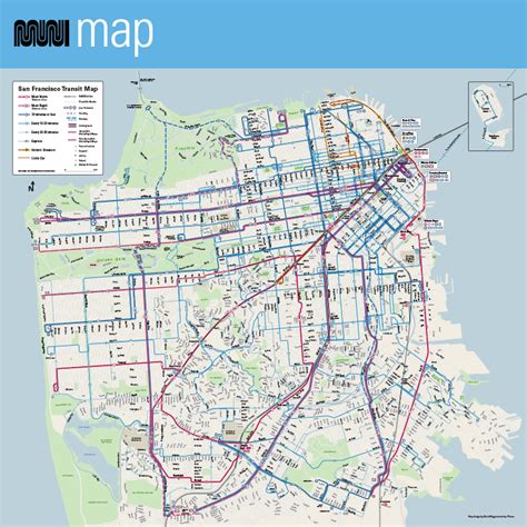 Muni System Map San Francisco Bus San Francisco Map Transit Map