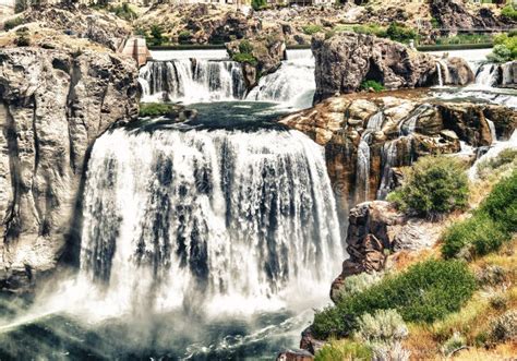 Shoshone Falls Twin Falls Idaho Powerful Waterfalls Stock Photo