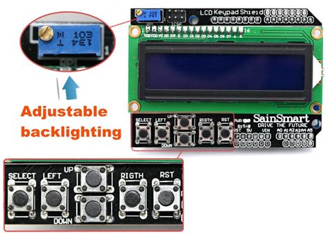 Sainsmart 1602 Lcd Keypad Shield For Arduino Duemilanove Uno Mega2560