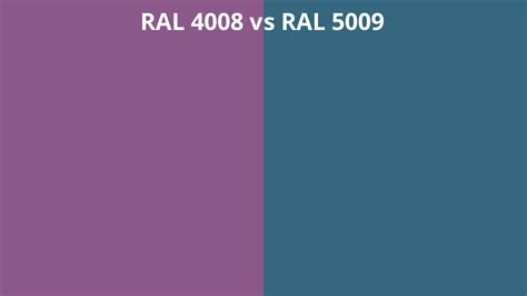 RAL 4008 Vs 5009 RAL Colour Chart UK