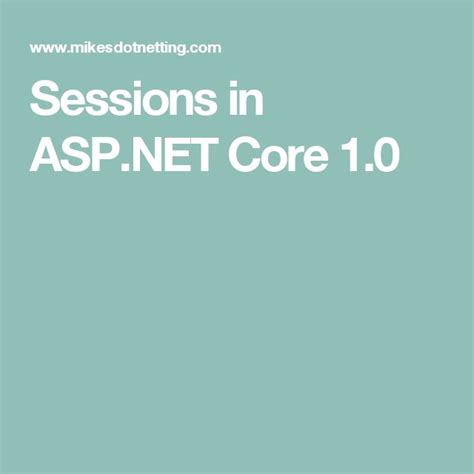 The Words Session In Asp Net Core